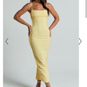 Showpo Yellow Bodycon Midi Dress